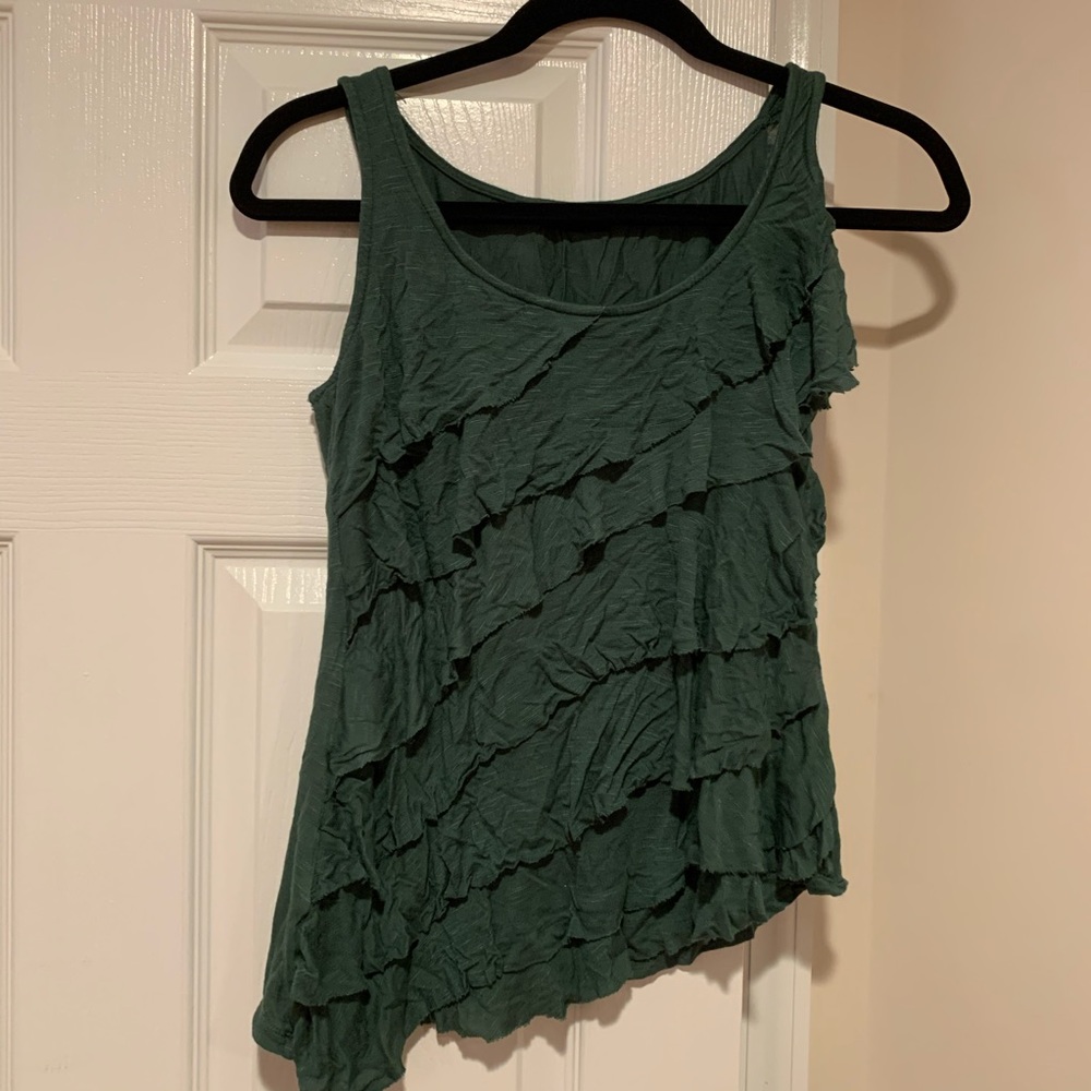 Green Ruffle Tank Top